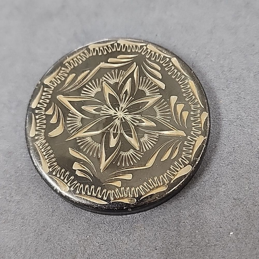 Vintage German Silver Western Flair Snuff Dip Tobacco Lid